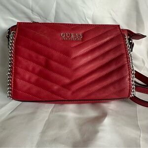 GUESS Red Quilted Crossbody Bag